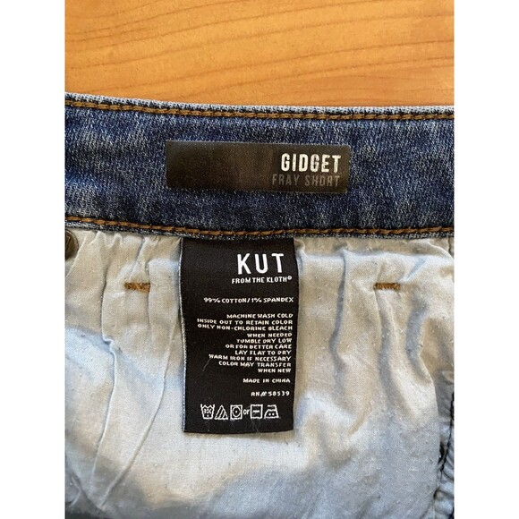 Kut From The Kloth Gidget Size 14 Fray Mid Rise Denim Short Summer Beachy Boho - Picture 8 of 11